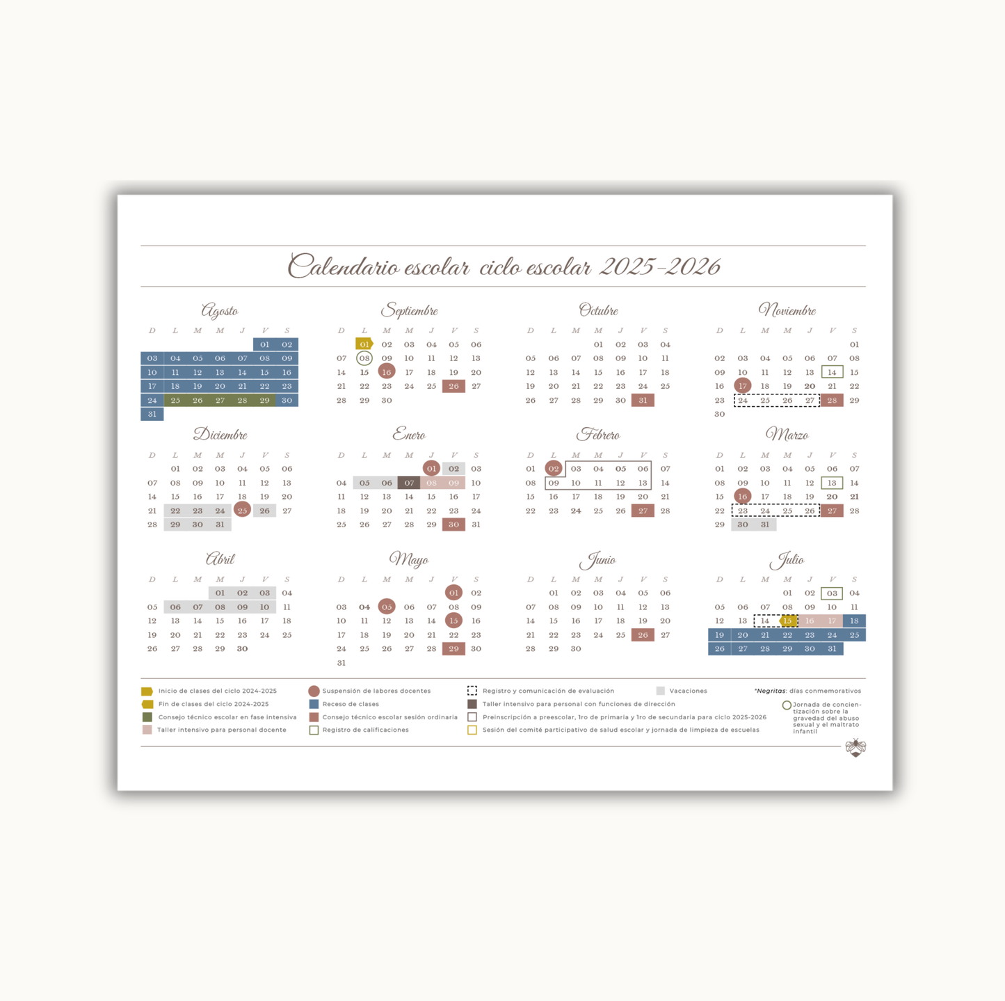 Calendario Escolar SEP 2025-2026